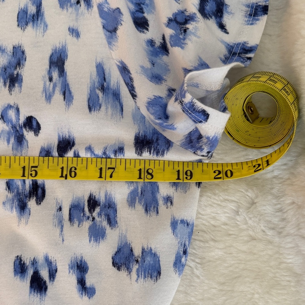 Michael Kors Blue & White Floral Print Maxi Dress/Size L - Picture 12 of 13